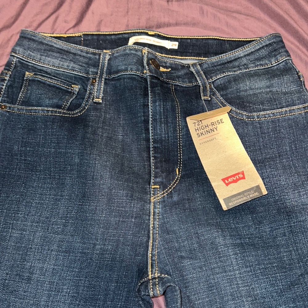 Brand new pair of dark wash levis jeans. New. Never used.